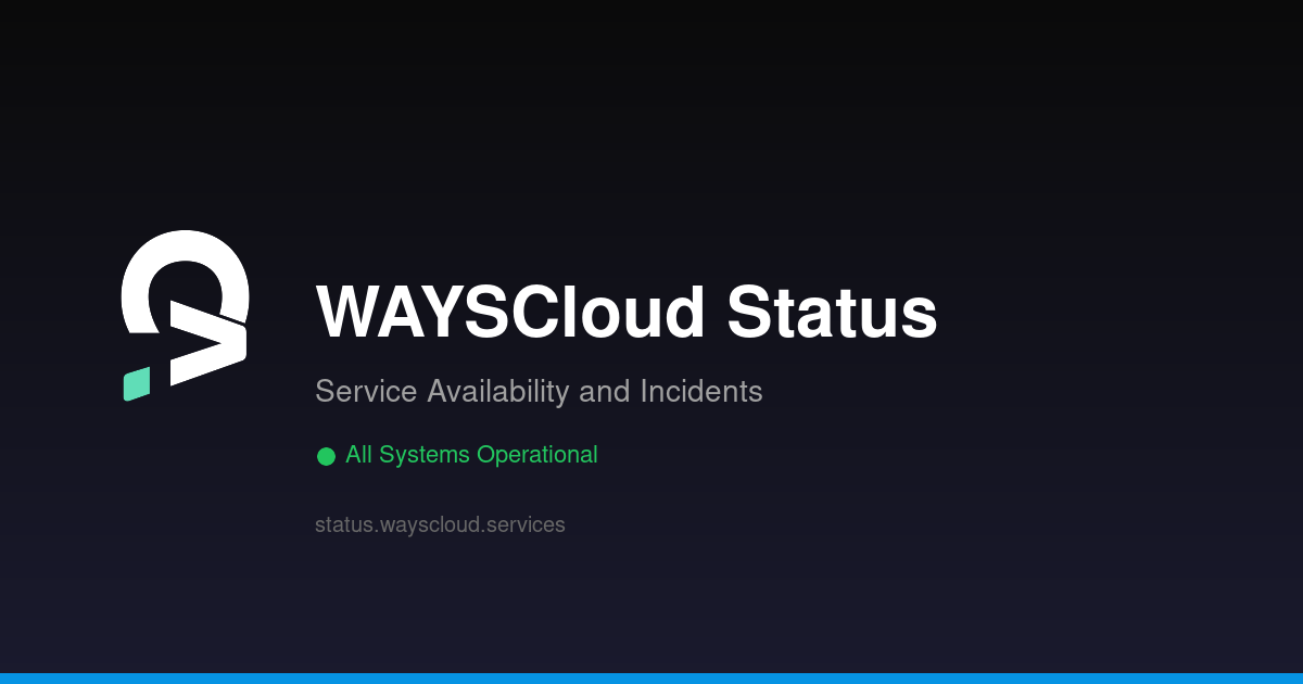 WAYSCloud Status — Service Availability and Incidents
